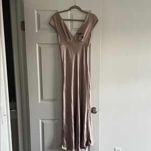 Elegant Mocha Evening Gown